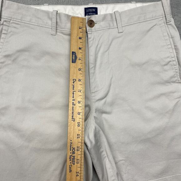 J Crew Shorts Mens 32 Gray Flex Chino 9 Inch Inseam Flat Front Preppy Beach - Picture 3 of 9